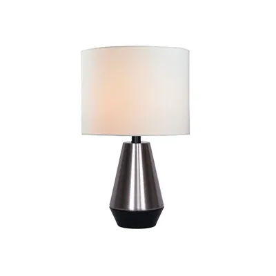 26"h Matte Black And Brushed Steel Table Lamp