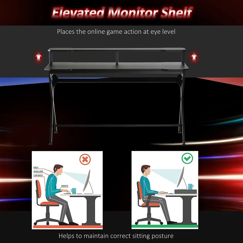 55 Gaming Desk With Monitor Stand