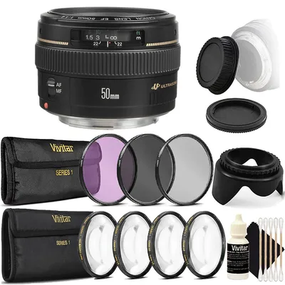 Ef 50mm F/1.4 Usm Lens + 58mm Filter Kit + Macro Kit + Tulip Lens Hood