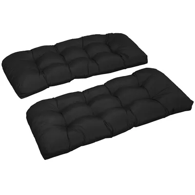 2 Pcs Patio Bench Cushions 2 Seater Outdoor Loveseat Cushion