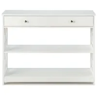 Console Table Drawer Shelves Sofa Accent Table Entryway Hallway White