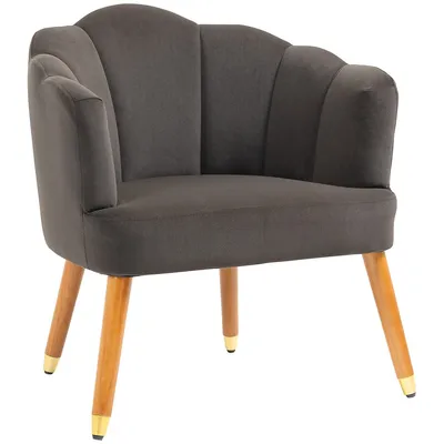 Modern Accent Chair With Cushioned Seat Velvet Armchair