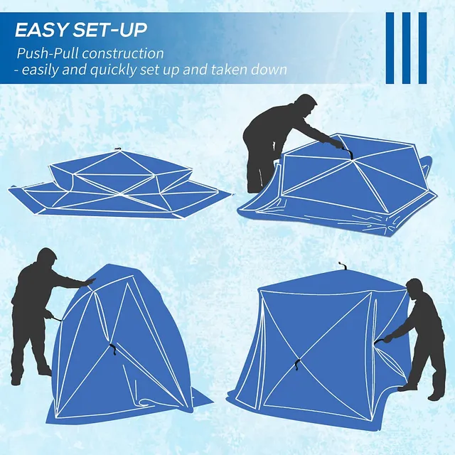 Outsunny Insulated Ice Fishing Shelter Pop-up With Two Doors