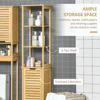 Slim Bathroom Floor Cabinet With 3 Shelves