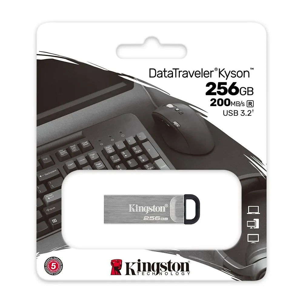 Kyson Datatraveler Usb Flash Drive, Usb 3.2 Gen 1, 256gb Capacity, Metal Casing
