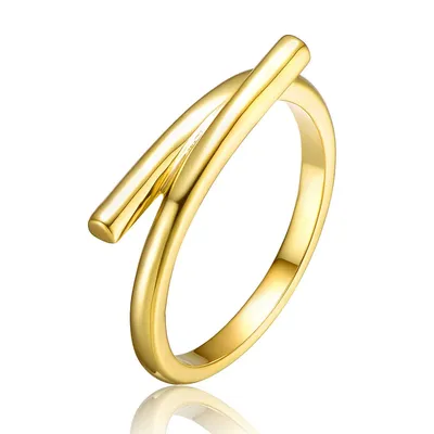 14k Yellow Gold Plated Bypass Ring