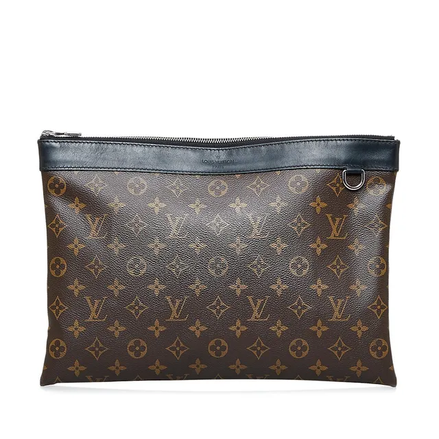 Brown Louis Vuitton Monogram Macassar Discovery Pochette GM Clutch