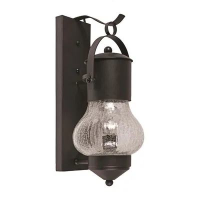 Outdoor Wall Light, 18 '' Height, From Old Town Collection, Black