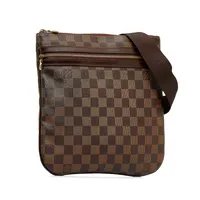 Brown Louis Vuitton Damier Ebene Pochette Billets Macao Pouch