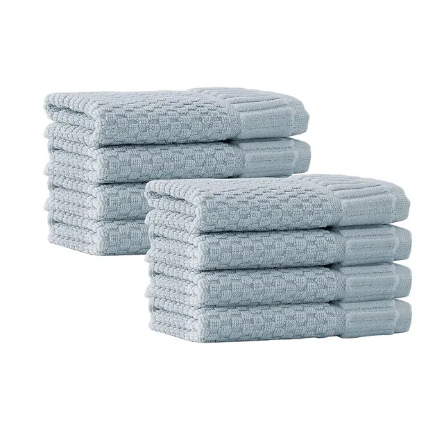 Enchante Home Gracious Turkish Cotton Hand Towel Set of 8 - Anthracite (Grey)