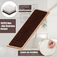 15pcs Non-slip Carpet Stair Treads 30'' X 8'' Mats Indoor For Wooden Steps