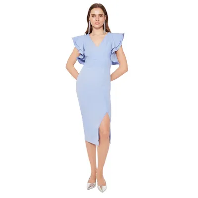 Woman Midi Bodycone Fitted Woven Dresses