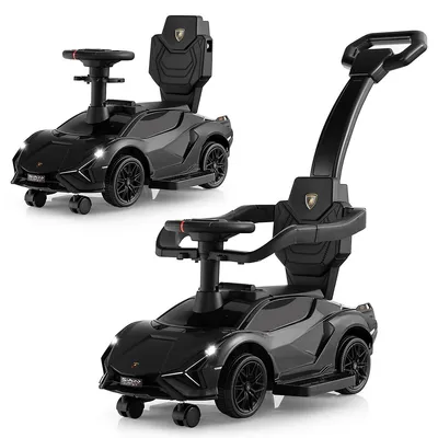 3-in-1 Licensed Lamborghini Ride On Push Car Walking Toy Stroller With Usb Port