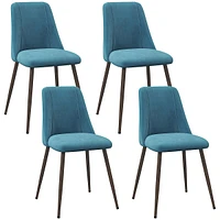 Dining Chairs Set Of 4 With Velvet-touch Upholstery, Back