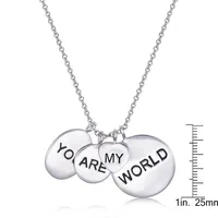 Sterling Silver 16" You Are My World Necklace