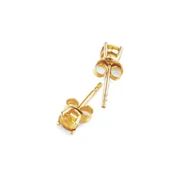 Stud Earrings With Citrine In 10kt Yellow Gold