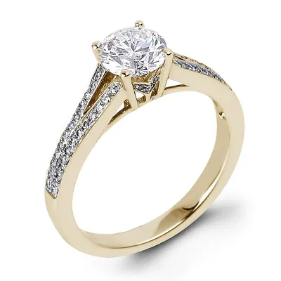 14k Yellow Gold 0.73 Cttw Cgl Certified Canadian Diamond Engagement Ring