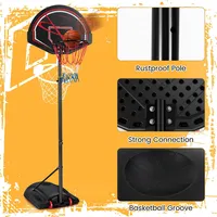 5.6-7.5ft Height Adjustable Basketball Hoop System Stand W/wheels Adults & Youth