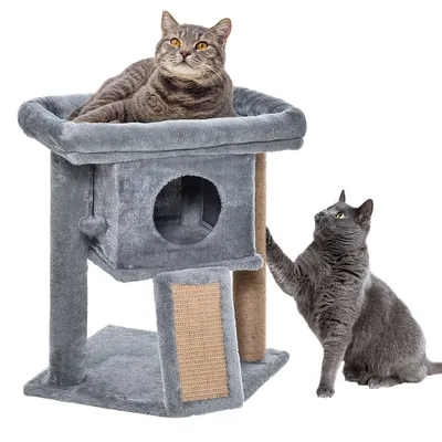 Small Cat Tree With Perch, Scratching Post, Cat Condo