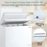 Chest Freezer 7.0 Cu.ft Upright Single Door Refrigerator W/ 4 Baskets