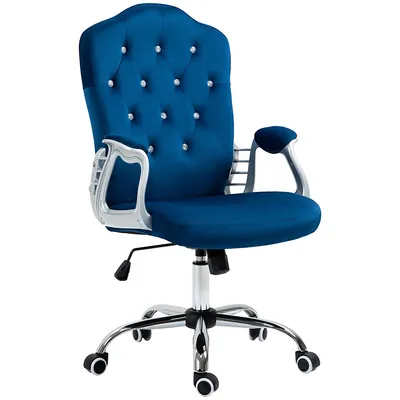 Velvet Office Chair With Adjustable Height Tilt Function