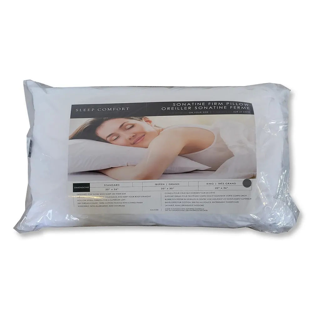 Sonatine Pillow, Firm Support, Side Sleeper, Made Canada
