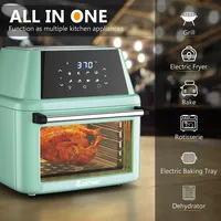 19 Qt Multi-functional Air Fryer Oven Dehydrator Rotisserie W/accessories Whitegreen