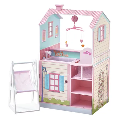 Teamson Kids Dolls Wooden Nursery Roleplay Playset Changing Station Dollhouse