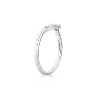 0.25 Carat Tw Pear Diamond Curved Wedding Band In 14kt White Gold