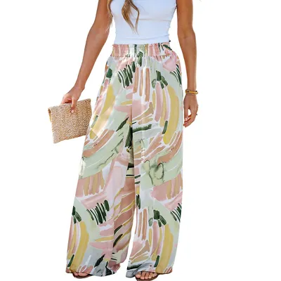 Women's Abstract Print Paperbag Pants