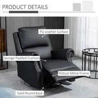 Manual Recliner Chair Armchair Sofa For Home Living Room