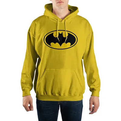 Dc Comics Batman Logo Yellow Hoodie Sweater