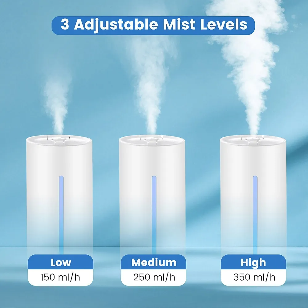 Costway 3.5L Quiet Top Fill Air Humidifier w/ 3-Level Mist Timer Sleep Mode for Bedroom - White