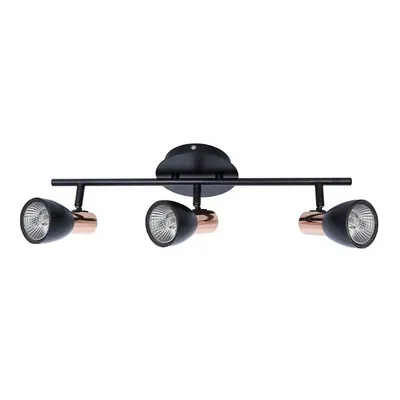 3 Heads Ceiling Light, 24.4 '' Width, From The Riviera Collection, Black