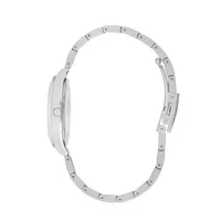 Ladies Lc07457.320 3 Hand Silver Watch With A Silver Metal Band And A White Dial