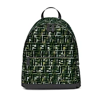 Ff Zucca Nylon Multicolor Camouflage Print Large Backpack