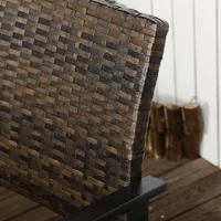 Outdoor Wicker Sofa Chair Set Of 2 Quick Dry Armchair Brown