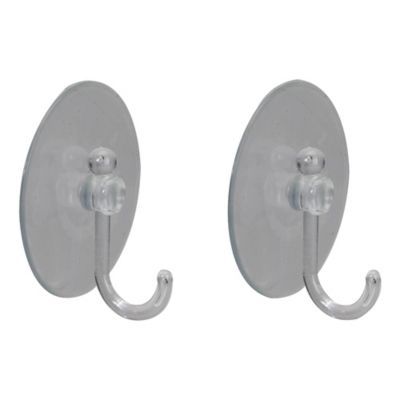 Pack Of 2 Clear Suction Cups With Hooks 3"