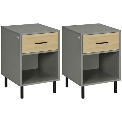 Side Table With Storage Drawer, Shelf For Living Room