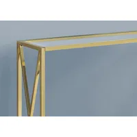 Accent Table 42" Long / Metal With Tempered Glass