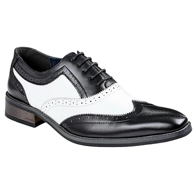 Men's Two Tone Wing Tip Oxford Dress Shoes