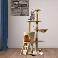 Multi-level Cat Tree Kitten Playhouse Kitty Activity Center