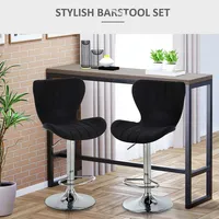 Adjustable Fabric Barstools Set Of 2