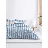 Denim Stripes Blue Duvet Cover Set