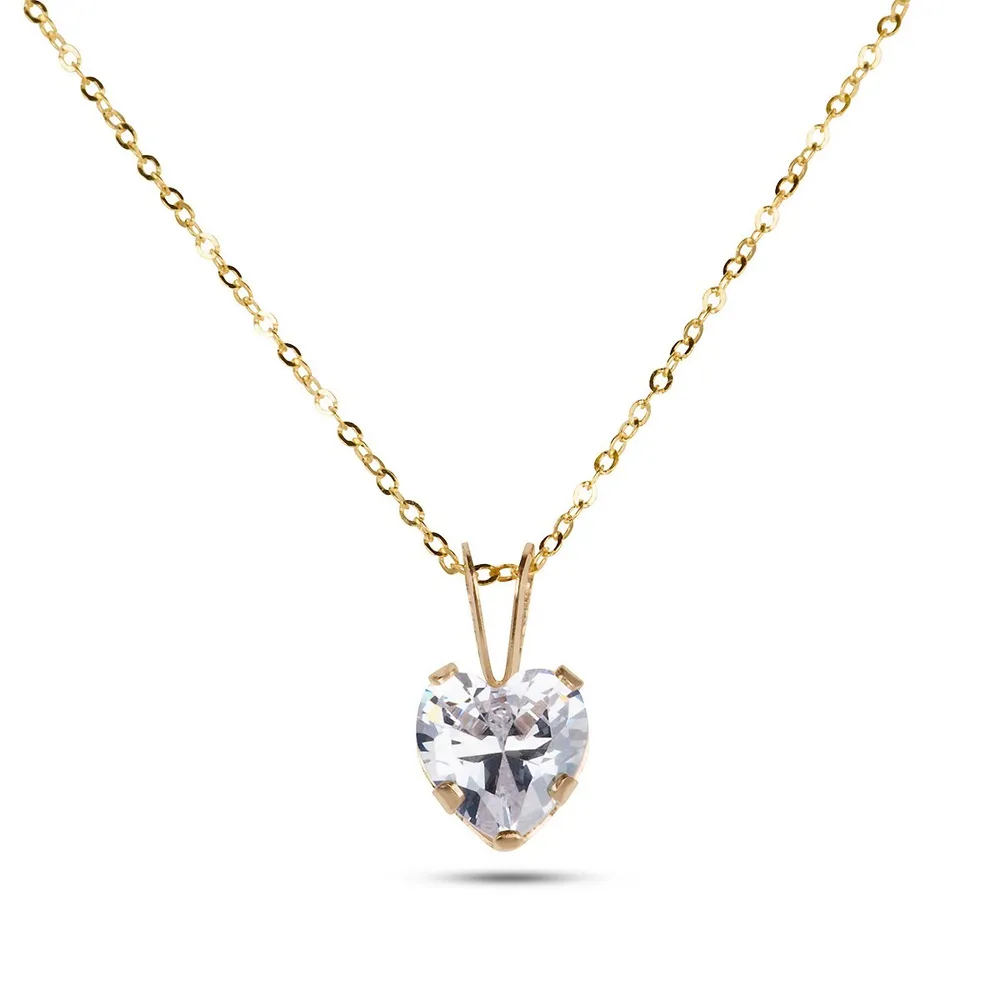 10kt 18" With Cz Heart Pendant