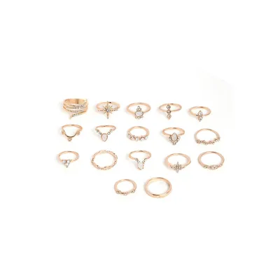 Set Of 15 Gold-plated Gold Rings