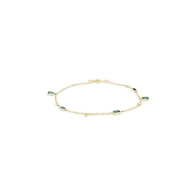 Serendipity Bracelet With London Blue Topaz In 10kt Yellow Gold