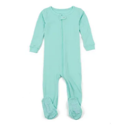Kids Footed Sleeper Cotton Classic Solid Color Pajamas