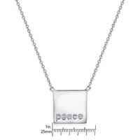 Sterling Silver 16" Peace Plaque Necklace