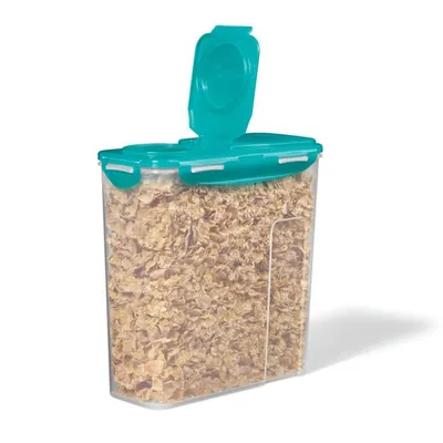 Plastic Container For Cereal, Pasta Or Rice, Hinged Lid, 3.9l Capacity